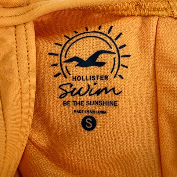 HOLLISTER Solid Orange Criss Cross Back One Piece Swimsuit Size S - Picture 5 of 9